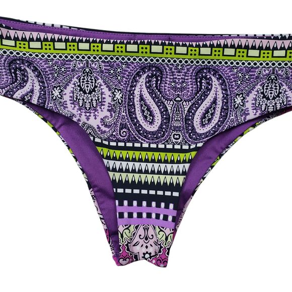 Sabz Swimwear Bikini Bottom Womens Small Geometric Paisley Made in Colombia - Picture 9 of 10